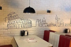 Malba na zdi podle předlohy v italské restauraci od Dave Art