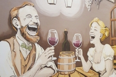 Veselá vinotéka - malba na zeď od Dave Art