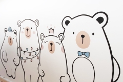 Malba rodinky medvědů na zdi od Dave Art