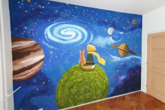 Malba na zdi Malý princ od Dave Art