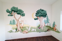 Lesní scenerie malba na zdi od Dave Art