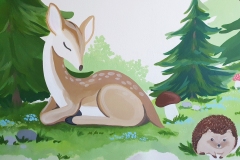 Malba lesních zvířátek na zdi od Dave Art