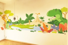 Malba T-rex dinosaura na zeď od Dave Art-rex