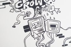Ilustrace v office podle předlohy od Dave Art