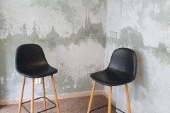 Malba Siluety Brna na Zeď - Umělecká Dekorace od Dave Art