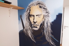 Zaklínač v pracovním koutě na stěně od Dave Art