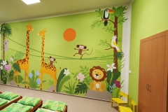 Malba na zeď stylizovaná džungle - Dave Art